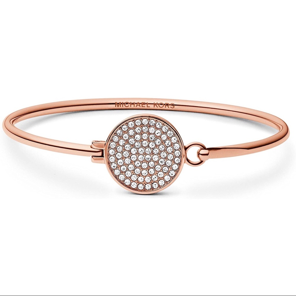 NWT Michael Kors Rose Gold Pave Bangle Bracelet